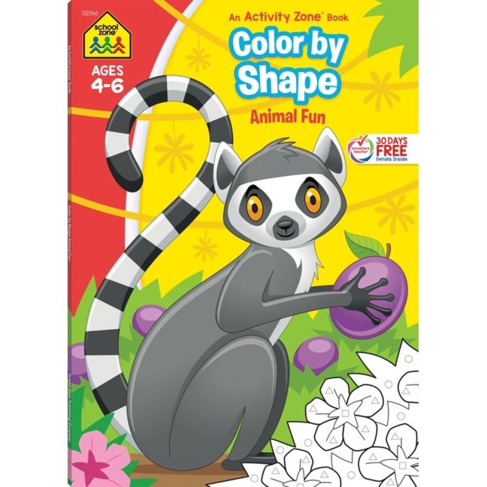 School Zone Color by Shape Animal Fun Workbook -- School Zone